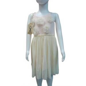 NEW DOLLCAKE girls one lump or two dress in pink/cream